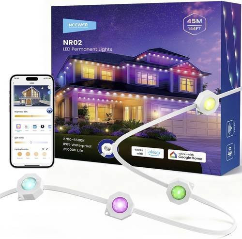 Neewer NR02-45 RGBICW LED-Streifen-Set mit Netzteil, 45m, Multicolour und Weiss - Bild 1