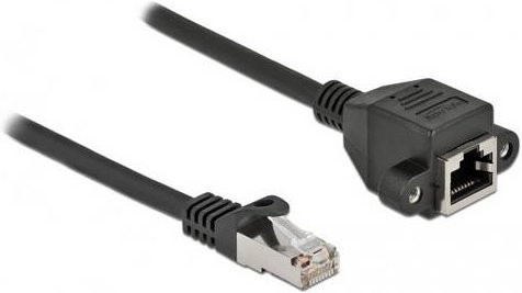 Delock 86999 RJ45 Patchkabel CAT 6a S/FTP Ethernet LAN Schwarz 0,50 m - Bild 1