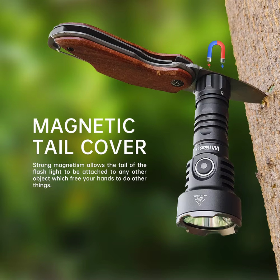 Wurkkos TS12 Mini-LED-Taschenlampe, 1050 Lumen, Schwarz, wiederaufladbar mit Magnet und IP68 wasserdicht - Bild 3