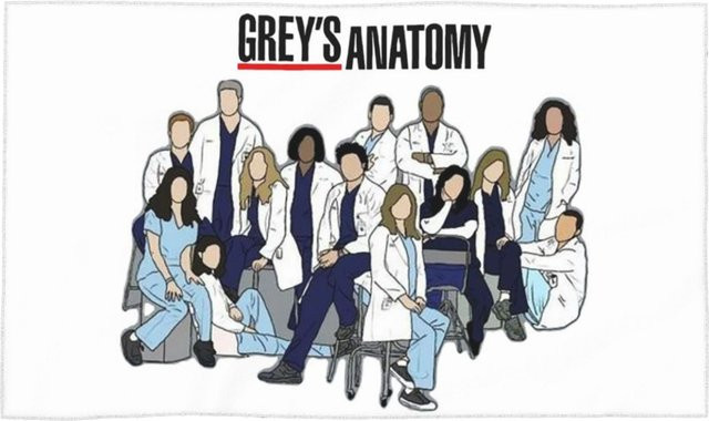 Creative Man Greys Anatomy Gesichtstuch aus Baumwolle, Weiß, B: 40 cm, H: 60 cm - Bild 1