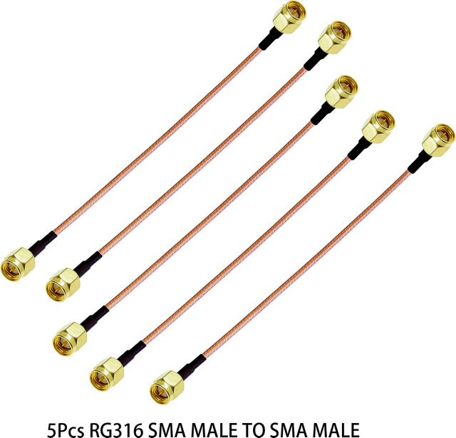 RFProMaker 5er Set SMA auf SMA RF-Adapter Kabel RG316 Pigtail Jumper in Gold für 3G 4G GSM Antennen - Bild 1