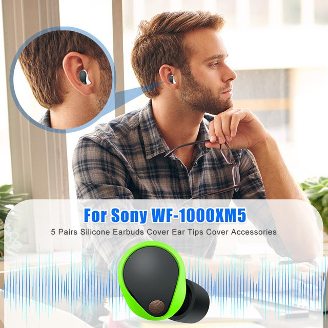 5 Paar Silikon-Ohrstöpsel-Abdeckungen in Multicolor als rutschfeste Schutzhüllen für Sony WF-1000XM5 Kopfhörer - Bild 1