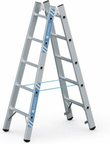 ZARGES Coni B LM-Stehleiter aus Aluminium in Silber mit 5 Sprossen