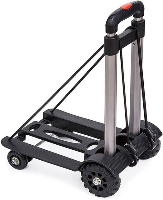 Aimo Faltwagen aus Aluminiumlegierung in Schwarz als faltbare Sackkarre und Gepäckwagen für den Einkauf - Bild 1