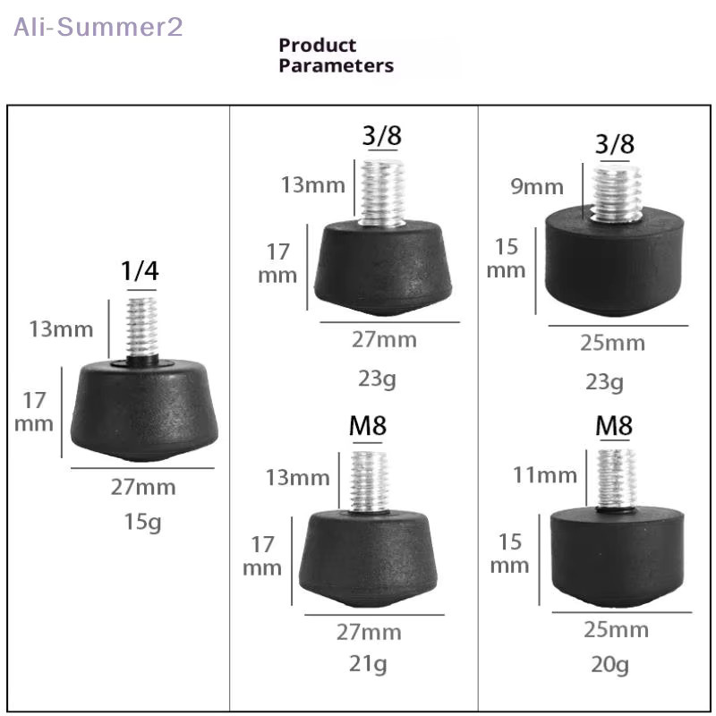 Universal Anti-Slip Gummi Fuß Pad für Stativ und Einbeinstativ, Schwarz, 3/8 Zoll, 1/4 Zoll, M8 - Bild 5