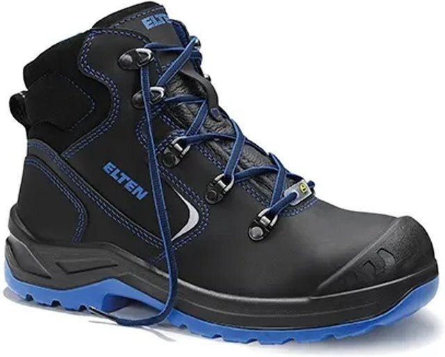 Elten Damen Sicherheitsschnürstiefel Lena S3 ESD aus Rindleder in Black-Blue, Größe 34 - Bild 1