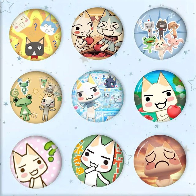 Kayou Kawaii Toro Inoue Cat Anime Button-Pins in Multicolour, kreative Abzeichen als Schmuck oder Geschenk, Durchmesser: 32 mm, 44 mm oder 58 mm - Bild 1