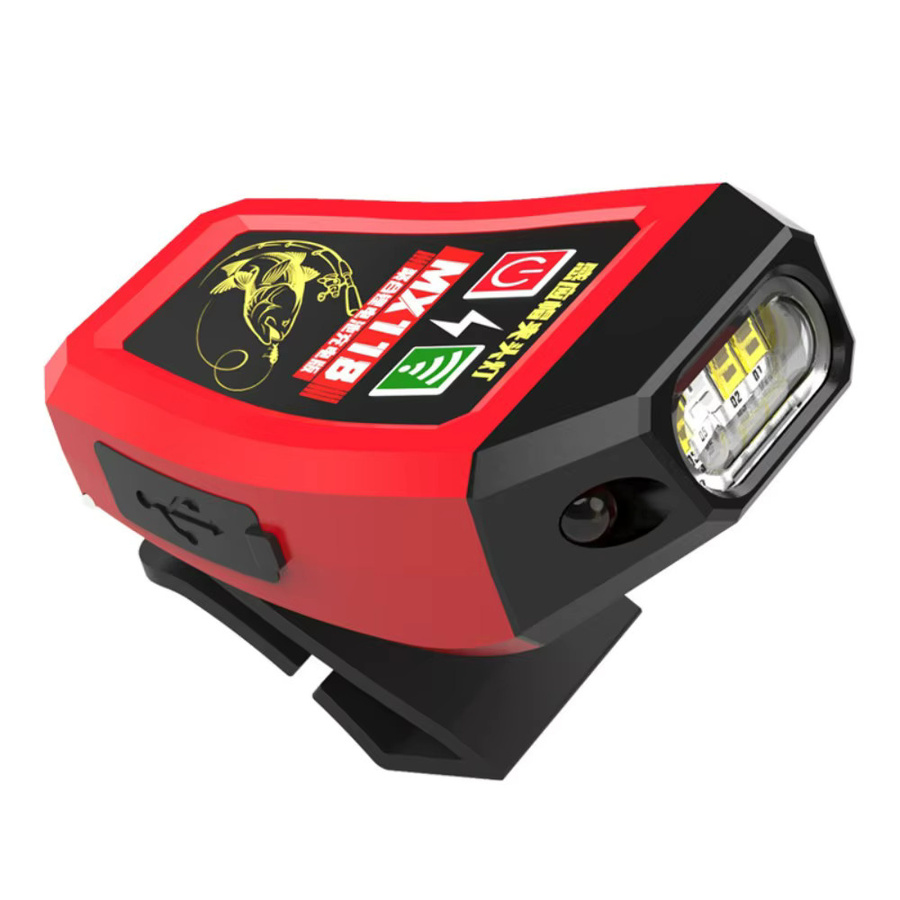Wasserdichte multifunktionale Sensor-Stirnlampe mit Hutclip und wiederaufladbarem Akku in Rot - Bild 5