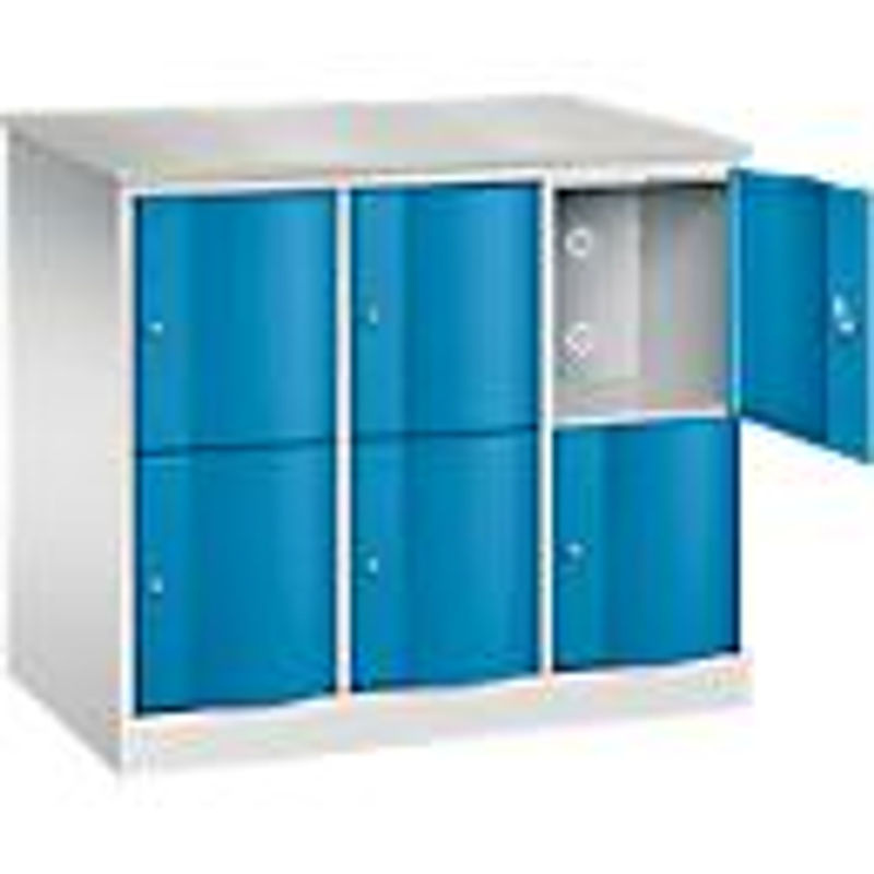 C+P Schließfachschrank Resisto mit 3 Abteilen und 6 Fächern, Farbe: Lichtgrau/Lichtblau, B/T/H: 114,8 x 64,0 x 107,7 cm - Bild 2