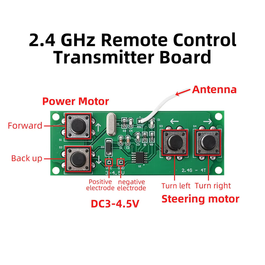 Aideepen 4-Kanal 2,4GHz Drahtloser Fernbedienungs-Empfänger, Zubehör - Bild 2