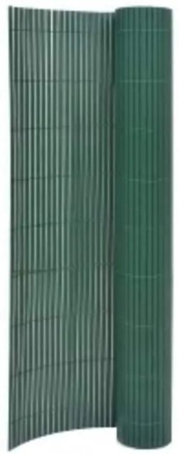 vidaXL Gartenzaun doppelseitig in Grün, PVC, semi-transparent, Höhe: 110 cm, Breite: 400 cm - Bild 1