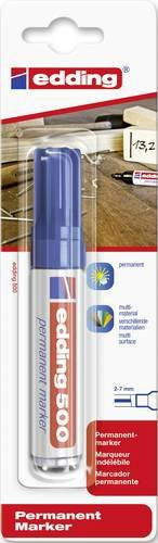 Edding 500 Permanentmarker mit Keilspitze in Blau - Bild 1