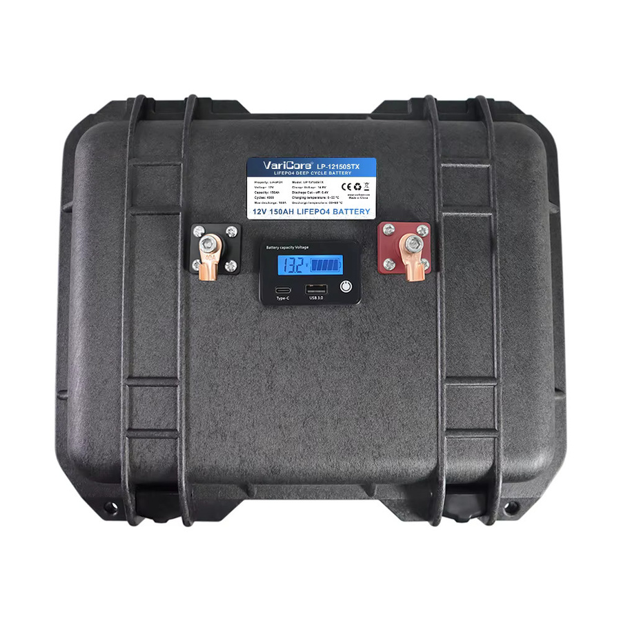 VARICORE LiFePO4 Deep-Cycle-Batterie 12V 150Ah mit intelligentem BMS und LCD-Bildschirm in Schwarz - Bild 6