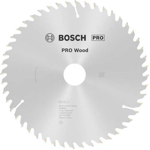 Bosch Optiline Kreissägeblatt Carbide Tipped für Holz und Metall, Farbe: Silber, Durchmesser: 200 mm, Bohrung: 20 mm, Breite: 2,8 mm, 48 Zähne - Bild 1