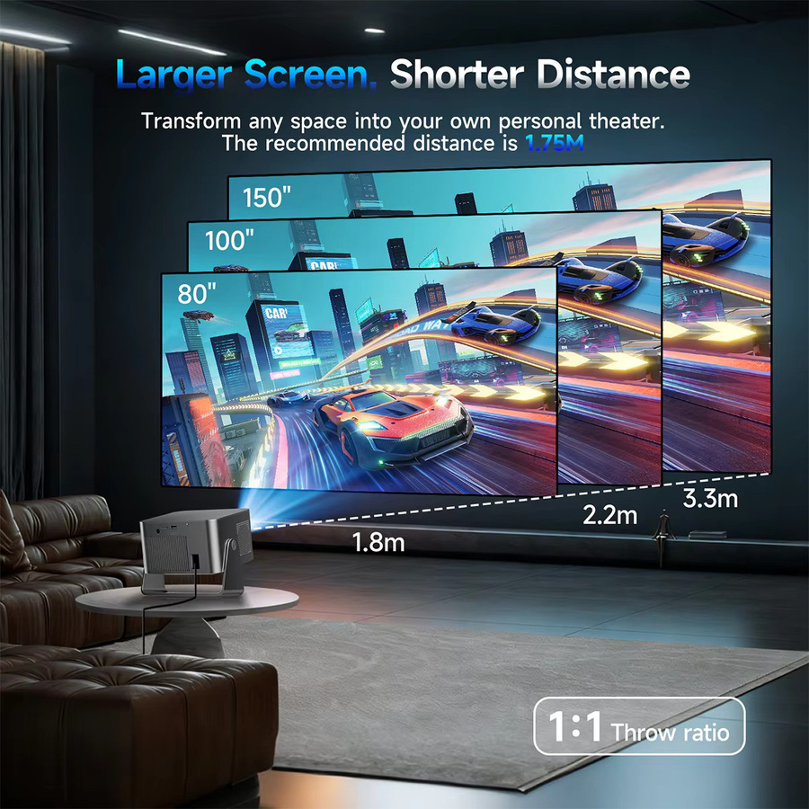 Magcubic HY350GT Heimkino Beamer mit Google TV, 1080p Full HD, 900 ANSI Lumen, Autofokus und Android - Bild 5