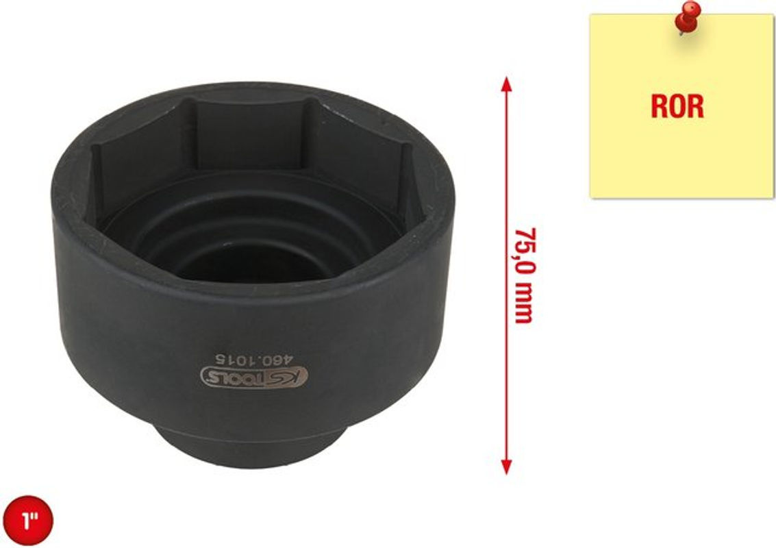 KS Tools Achsmuttern-Schlüssel für ROR in Schwarz aus Stahl, 83 mm - Bild 2