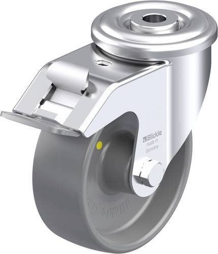 Blickle LER-PO 100G-FI-ELS Stahlblech-Lenkrolle in Silber, Rad-Durchmesser: 100 mm, Tragfähigkeit: 150 kg - Bild 1
