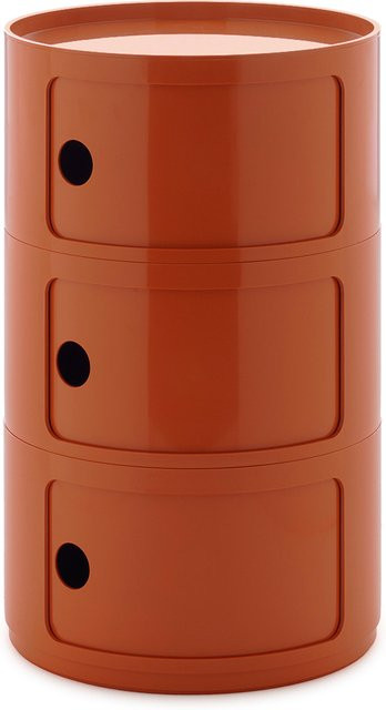 Kartell New Componibili Big 3 Elemente Regal aus Kunststoff in Orange glänzend - Bild 1