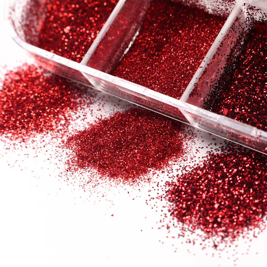 Full Beauty Nagelglitzer-Pailletten, rot, herzförmig, glänzend - Bild 3