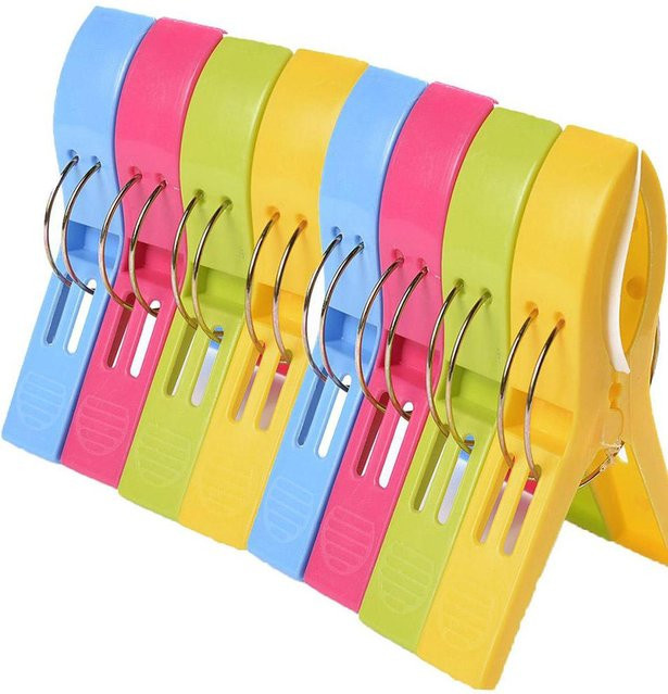 Zorioneko Wäscheklammer Clips für Strandtücher in Pink und Multicolour, 4er oder 8er Set - Bild 1