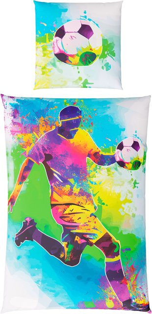 Hornisch HeimTex Kinderbettwäsche Glow aus Baumwolle Renforce mit Fahrzeug-Motiv in Multicolour - Bild 1