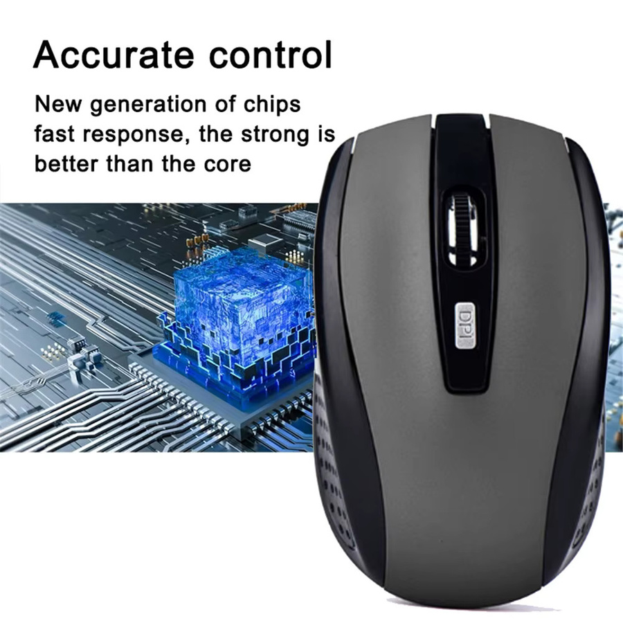 Kebidumei Kabellose Optische Maus in Schwarz mit einstellbaren DPI-Stufen und 2,4 G Technologie für Notebook, PC und Laptop - Bild 5