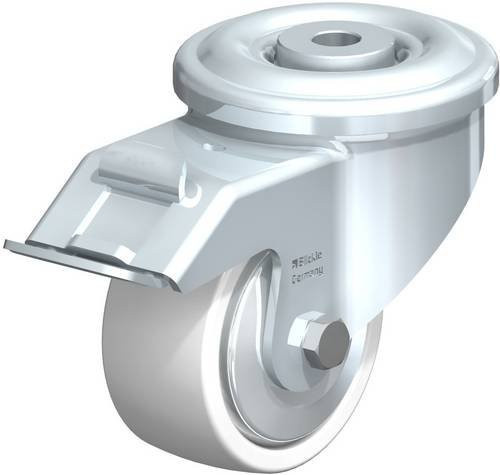 Blickle Lenkrolle LKR-SPO 80K-FI-FA mit Feststeller in Silber und Weiß, Rad-Durchmesser: 80 mm, Tragfähigkeit: 350 kg - Bild 1