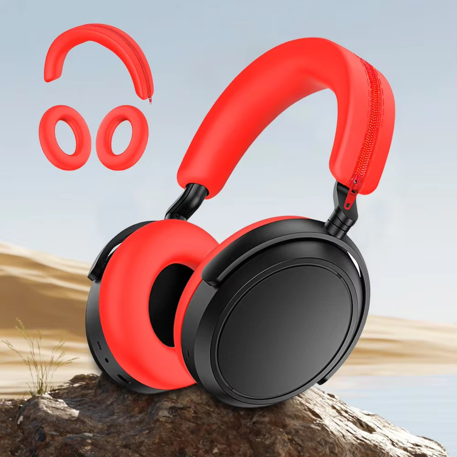 Sennheiser MOMENTUM 4 Silikon-Headset-Hülle Set aus weichen Ohrpolstern und Kopfbügel-Abdeckung in Schwarz - Bild 2