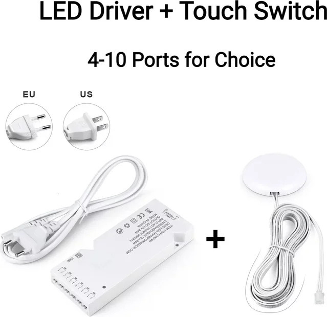 Gyarfas LED-Treiber Netzteil DC12V mit dimmbarem Touch- und Bewegungssensor-Panel in Weiß - Bild 1