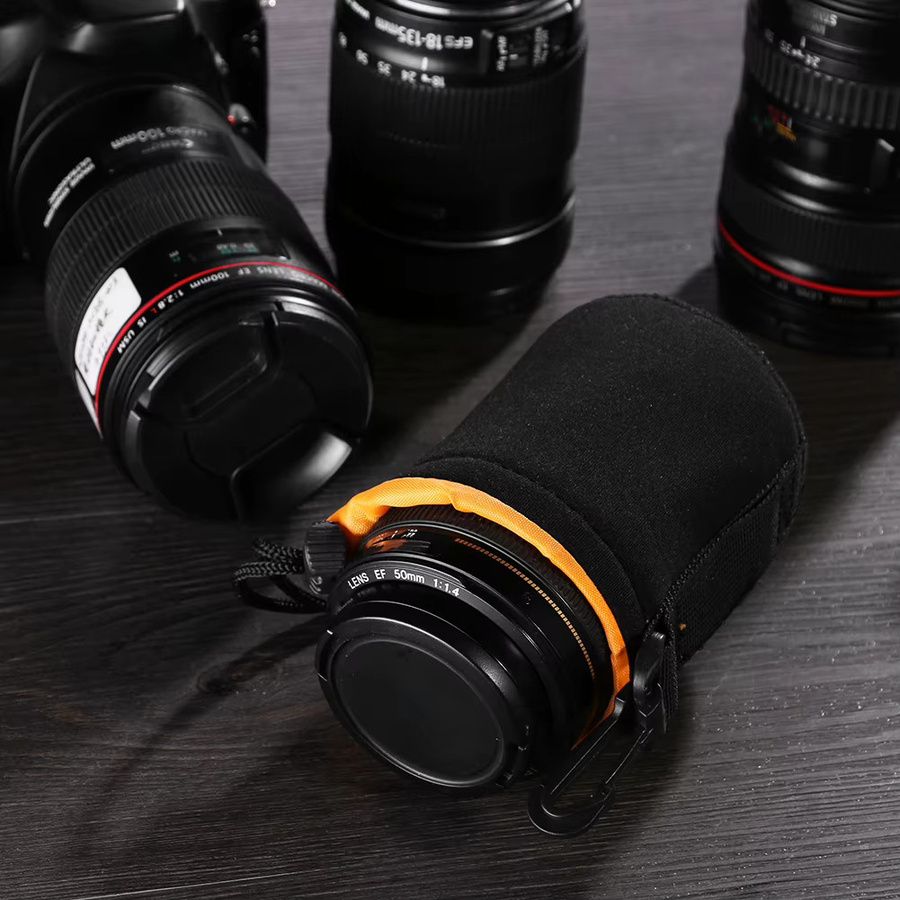 VODOOL Kamera Objektiv Tasche aus wasserdichtem Neopren in Schwarz für Canon und Sony DSLR Kameras - Bild 3