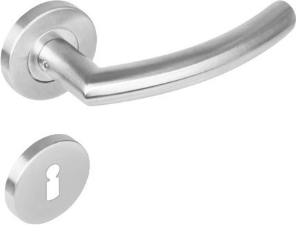 Intersteel Türdrücker halbrund in Edelstahloptik Silber mit Rosetten - Bild 1