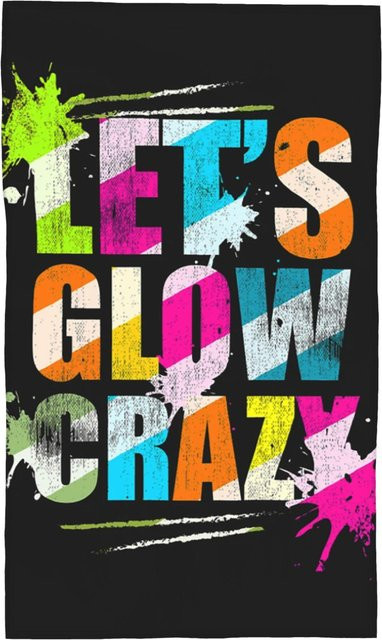 Ka Chen Muxi Baumwollhandtuch Let's Glow Crazy Neon Partylicht Weiß, Breite: 30 cm, Höhe: 60 cm - Bild 1