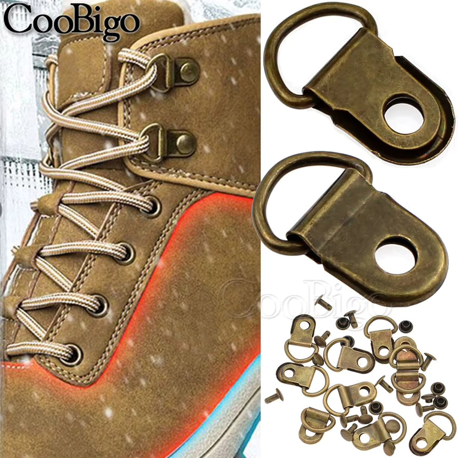 CooBigo D-Ring Nieten Set vergoldet, 50 Stück DIY Handwerk Zubehör für Leder, Taschen, Schuhe und Bilderrahmen - Bild 5