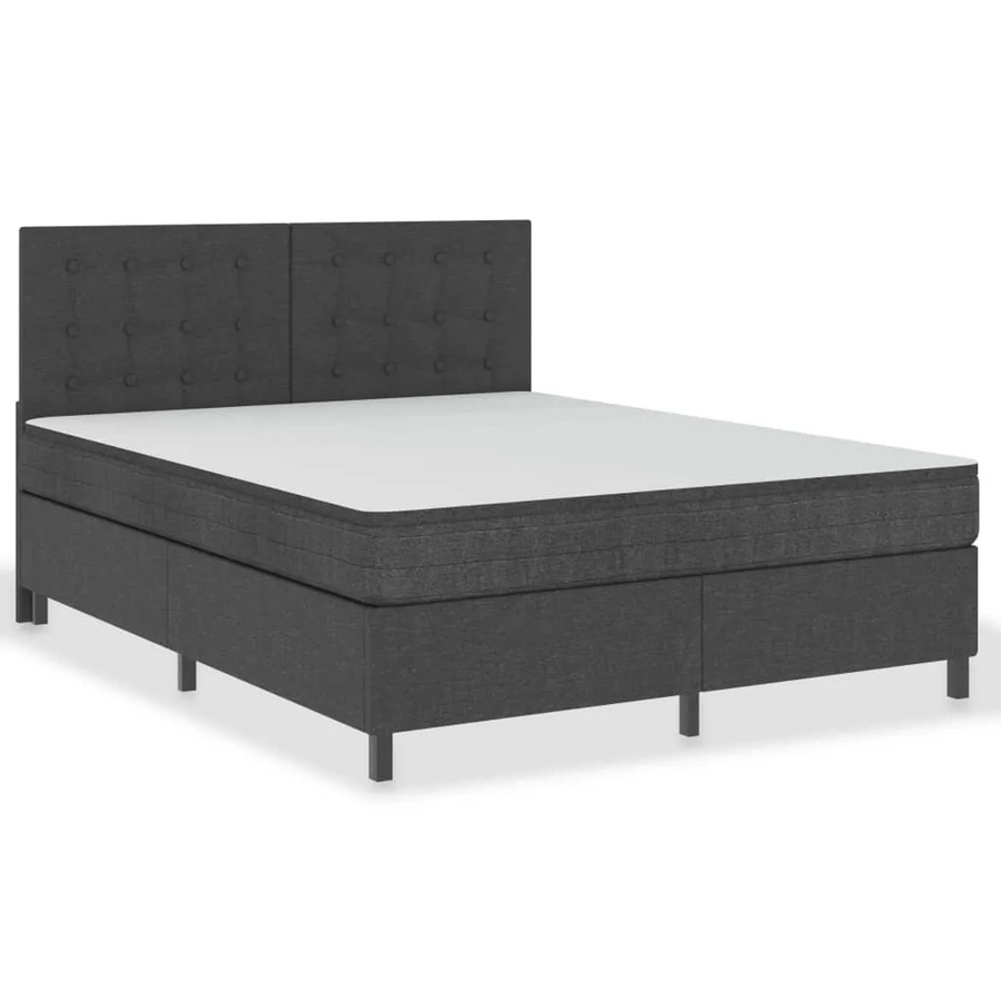 vidaXL Hybrid-Boxspringbett aus Stoff in Dunkelgrau, B/T/H: 180 x 200 x 116 cm - Bild 2