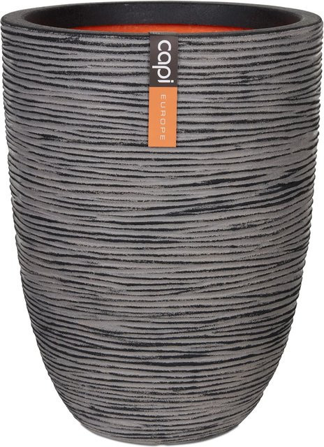 Capi Pflanztopf Nature Rib Elegant niedrig Riffel Anthrazit Durchmesser: 36 cm, Höhe: 47 cm - Bild 1