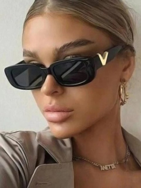 Sharif Sonnenbrille Cat Eye, Vollrand, Schwarz, Kunststoff, Damen - Bild 1