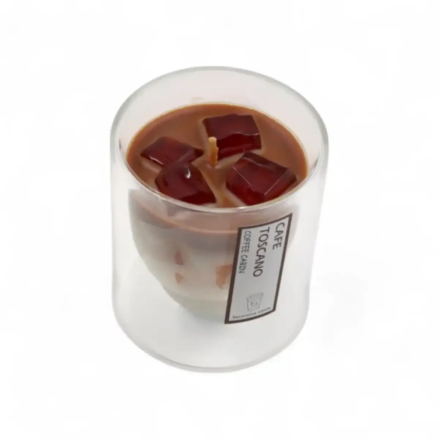 Mansion Duftkerze Café Toscano mit süßen Beeren in Glas, Weiß-Braun-Lila - Bild 1
