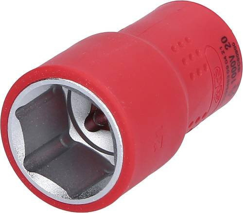 KS Tools Stecknuss 21mm mit 1/2 Zoll Antrieb aus Chrom-Vanadium in Rot - Bild 1
