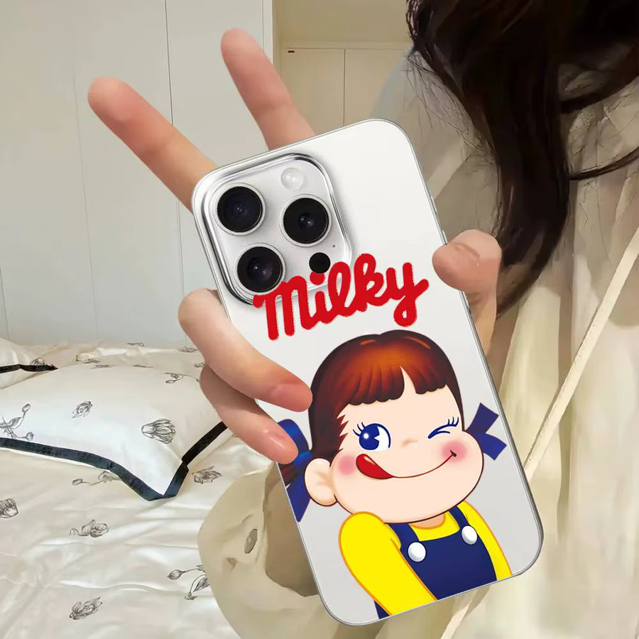 Fujiya Milky Peko Chan Handyhülle für iPhone in Transparent, stoßfeste weiche Schutzhülle - Bild 2