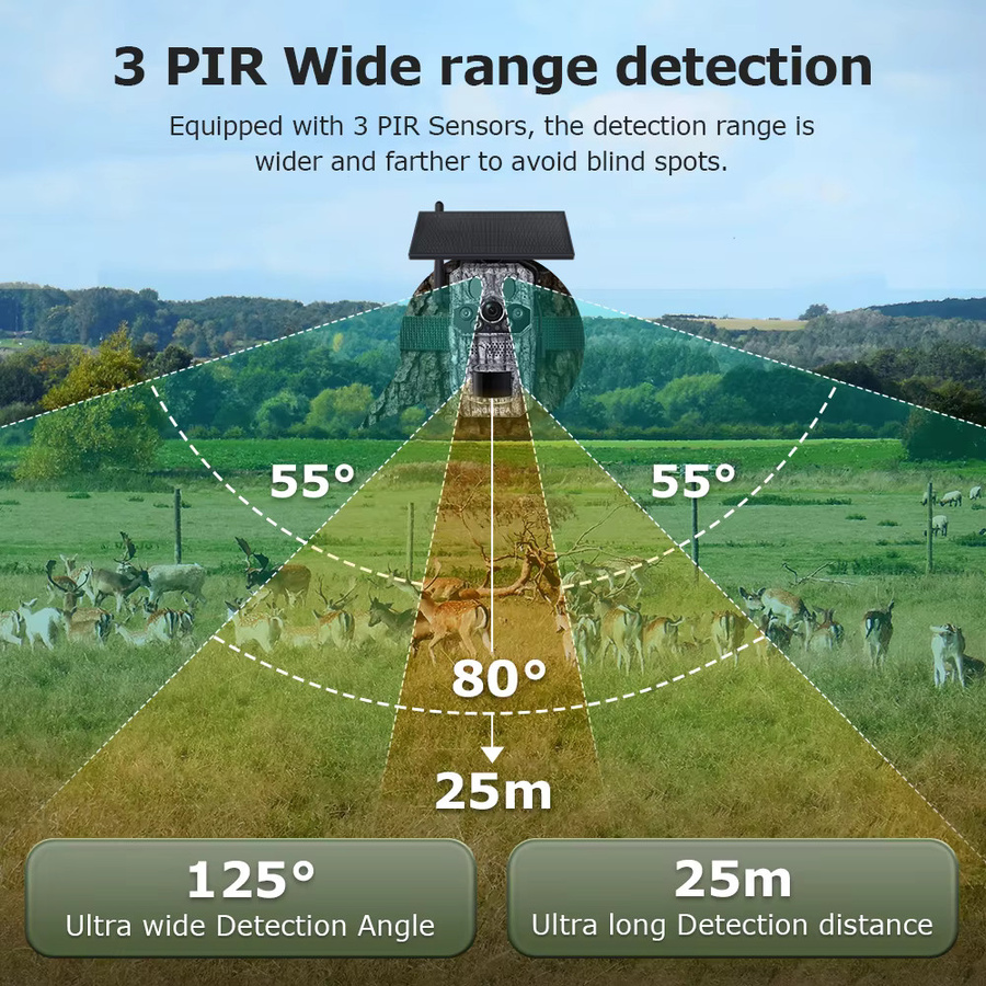 INQMEGA 4G Wildkamera mit HD-Video und 12MP Bildern, App-Steuerung, PIR-Sensor und Infrarot-Nachtsicht, Multicolor - Bild 2