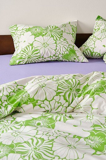 Jotex ANNA organische Kissenhülle aus Baumwolle mit floralem Retro-Design in Grün - Bild 1