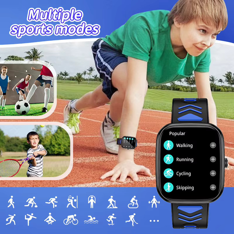 LIGE Kinder Smartwatch in Schwarz mit Bluetooth-Anruf, Fitness-Tracker und Schrittzähler, wasserdicht - Bild 4