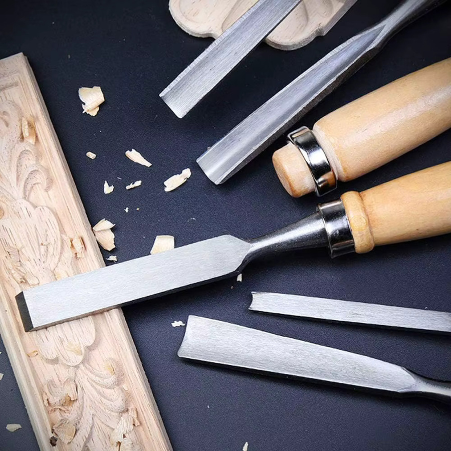 Podofo 12-teiliges Holzschnitzmeißel-Set aus Kohlenstoffstahl mit Holzgriffen und Tragetasche in Mehrfarbig - Bild 3