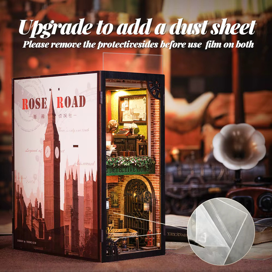 CUTEBEE 3D Book Nook Kit Rose Detective Agency Mystery Scene, DIY Bücherregal Einsatz, adults - Bild 2