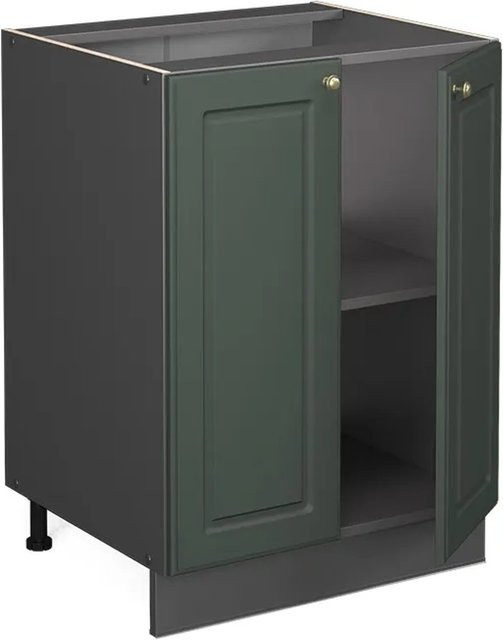 Vicco Küchenunterschrank Fame-Line Landhaus Stil in Grün-Gold und Anthrazit mit Soft-Close-Türen und Regalböden B: 60 cm, H: 82 cm, T: 60 cm - Bild 1