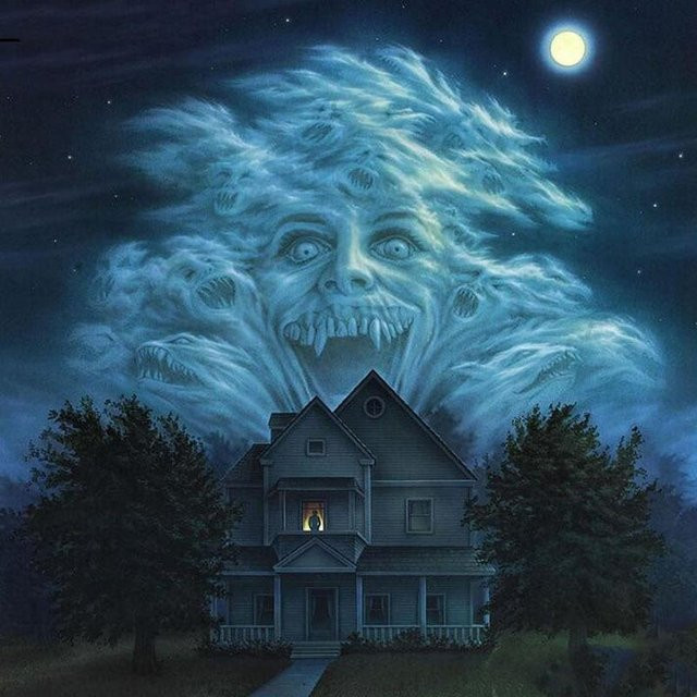 FIYO Diamant-Malerei Horror-Haus 5D Kreuzstich Set in Blau, Breite: 50 cm, Höhe: 50 cm - Bild 1