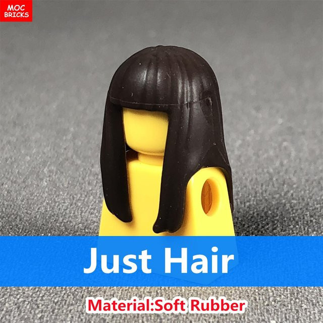 Yiran toy MOC Steine Figur Schwarze Gerade Haare, 10-teiliges Set, ab 6 Jahren - Bild 1