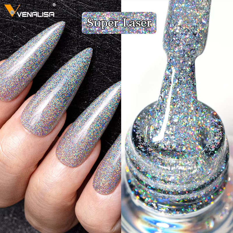 Venalisa Super Laser Nagelgel, 7,5 ml, Glitzer Effekt, Schimmernd - Bild 3