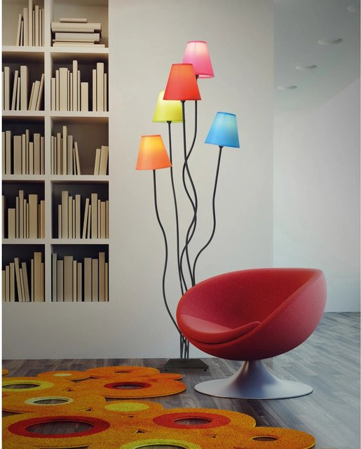 Näve Leuchten Stehlampe 5-flammig Multicolor aus Metall und Textil B/H/T: 36 x 166 x 40 cm - Bild 2
