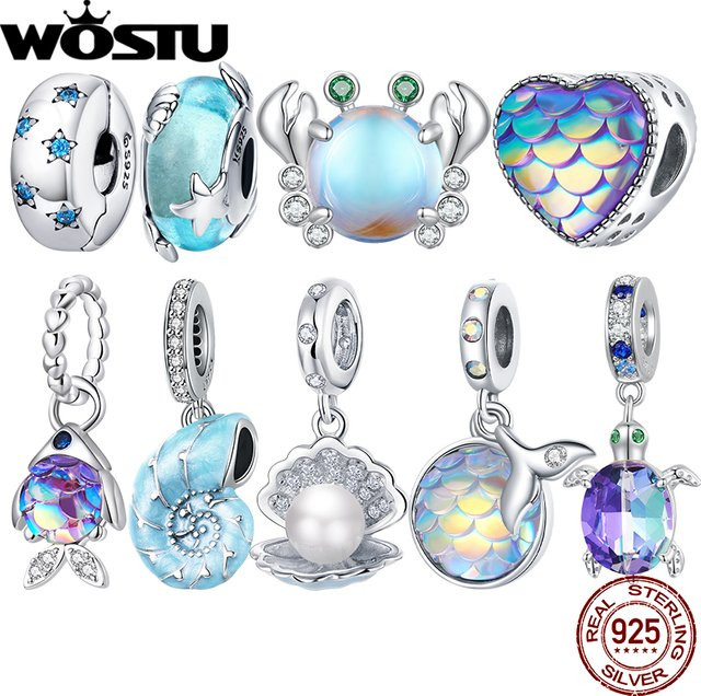 WOSTU Charm-Anhänger, 925 Silber, Zirkonia, Unisex - Bild 1